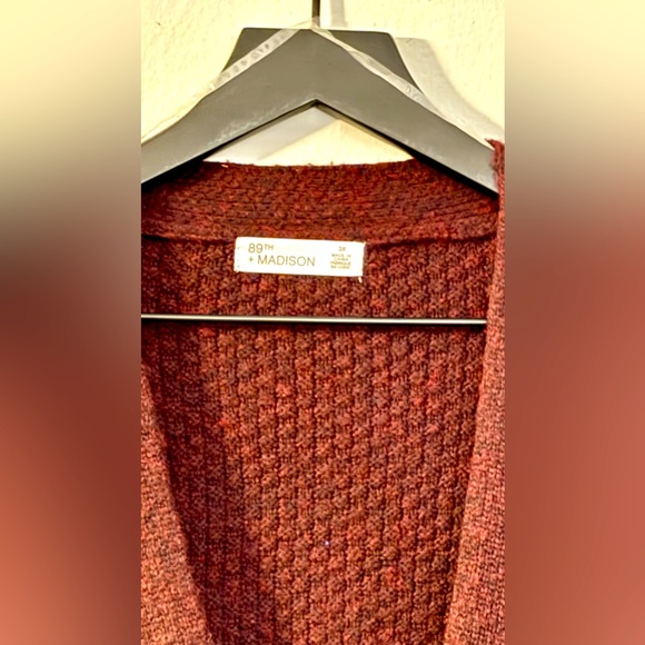 NWT 89th & Madison Burgundy Long Knit Cardigan 3X - Picture 3 of 4
